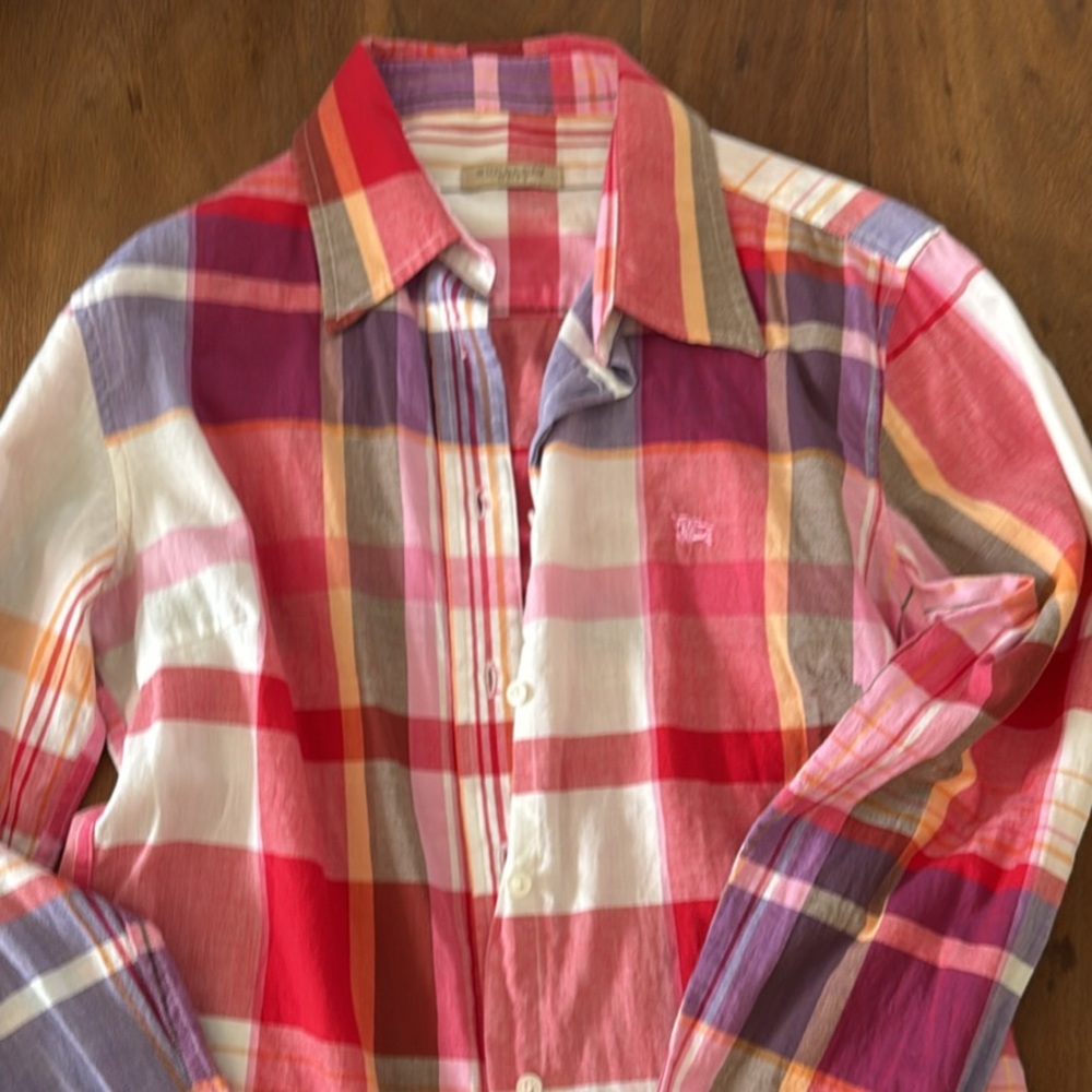 Burberry Plaid Button-Up Shirt
